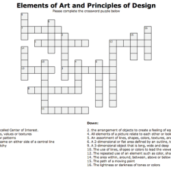 Elements of art crossword puzzle